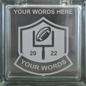 Football Glass Block Bank